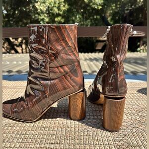 Acne Studios Patent Wood Grain Boots size 38